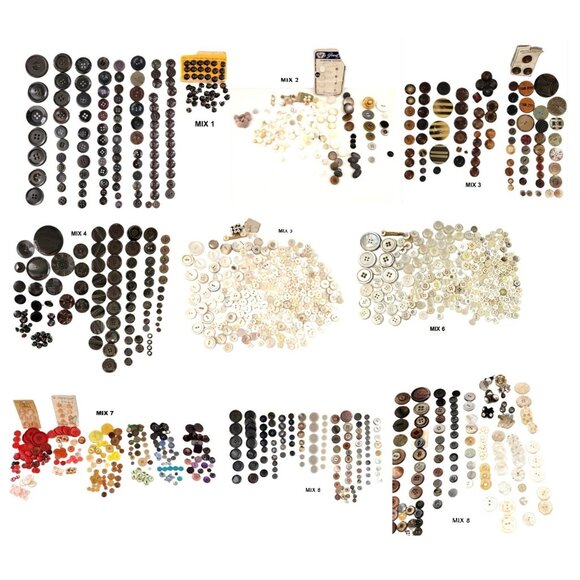 Antique Vintage Button Assorted Mix Lot: 8 lots available - Picture 1 of 15